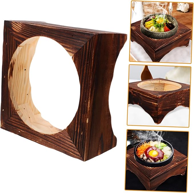 Korean Clay Pot Stand Wooden Pot Rack for Rice Casserole Non-slip Kitchen Decor