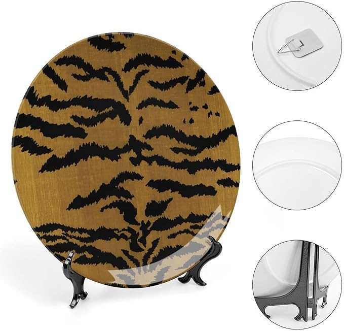 Tiger Stripes Vintage Plates for Display Art Decoration Home Supplies Table Kitchen Holiday Party Decorations Customize Gifts for Men Women Birthday, 6", 7", 9", 10"