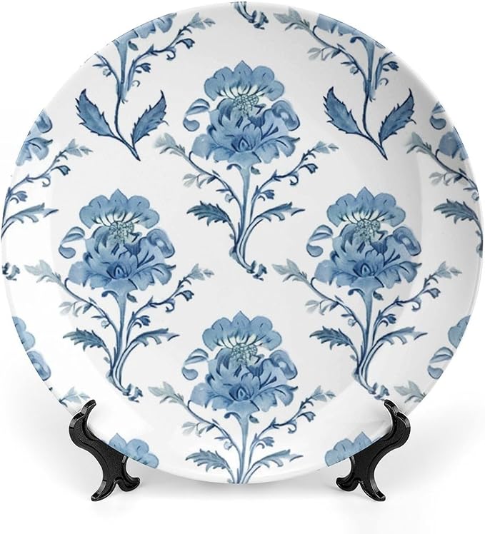 Mughal Flower in Monsoon Fashion Plates of 6", 7", 9", 10", Customize Wall Art Hanging Plate, Kitchen Art Decoration Decorations Office, with Display Stand And Hook Up