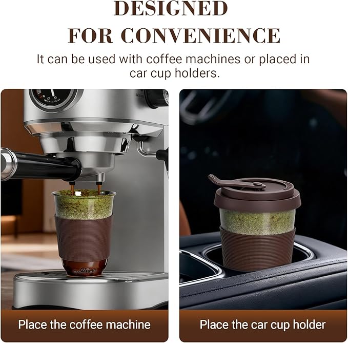 13oz Ceramic Travel Coffee Mug with Lid 2pcs, Modern Ceramic Coffee Cup Fit Car Holder, Portable Coffee Mug w/Sleeve Heat-Resistent for Hot Cold Drinks, Easter Wedding gift &Mother’s Day