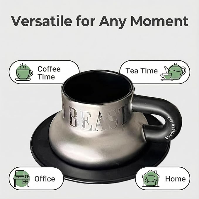 Novelties Coffee Mugs，Ceramic Coffee Cup and Saucer ，Funny Coffee Cups，Christmas Gift ，Birthday Gifts for Women