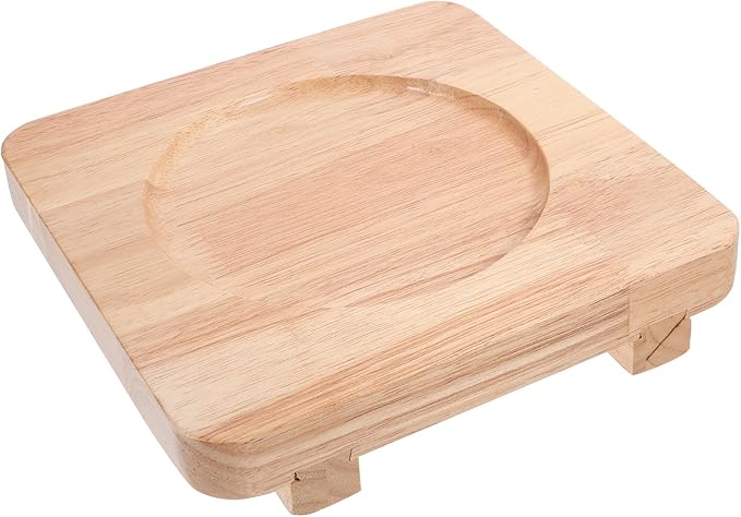 Wooden Heat Insulation Pot Holder Trivet 20x20cm 14cm Groove Thickened Wood Hot Dish Mat for Kitchen Cooking and Korean Stone Pot Use