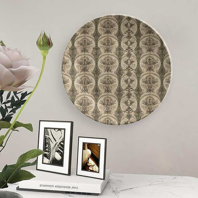 Geometric Western Ikat Vintage Plates Decor for Household Wedding Wall Customize Birthday Idea Gifts Ceramic Craft for Decorative Ornaments Including Bracket And Special Hook, Multi Sizes by Choosing