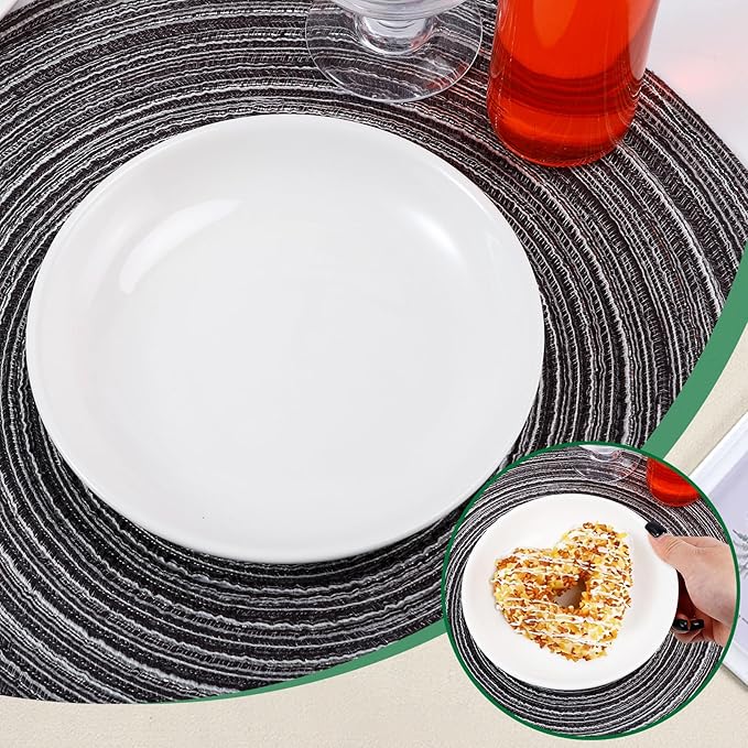 8 Pieces Ceramic Dessert Plates,6 inch White Appetizer Plates,Round Dessert Salad Plate,Porcelain Dinner Plate,Ceramic Serving Dishes for Appetizers Salad Cake, Microwave & Dishwasher Safe