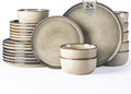 GBHOME Dinnerware Sets for 8, 24 Pieces Stoneware Plates and Bowls Sets, Scratch Resistant Dishes, Dishwasher & Microwave Safe, Reactive Glaze