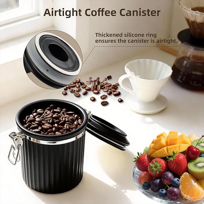 Ceramic Kitchen Canisters Porcelain Food Storage Jar with lie 700ml/24 fl.oz Airtight Freshness Oxidation-Resistant for Flour, Sugar, Coffee,Tea, Oatmeal, Biscuits, Pantry & Countertop Organization