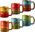 Handcrafted Ceramic Espresso Cups Set of 6, 5 oz - Kiln Glazed Small Coffee Cups for Espresso, Cortado, Mulled Wine & After-Dinner Drinks, Mini Demitasse Cup