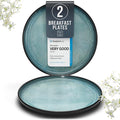 Stoneware small dinner plates set 2 pcs – 7.5" dark petrol blue ceramic salad & dessert plates – Dishwasher and microwave safe – Stylish plates set – Dinner service