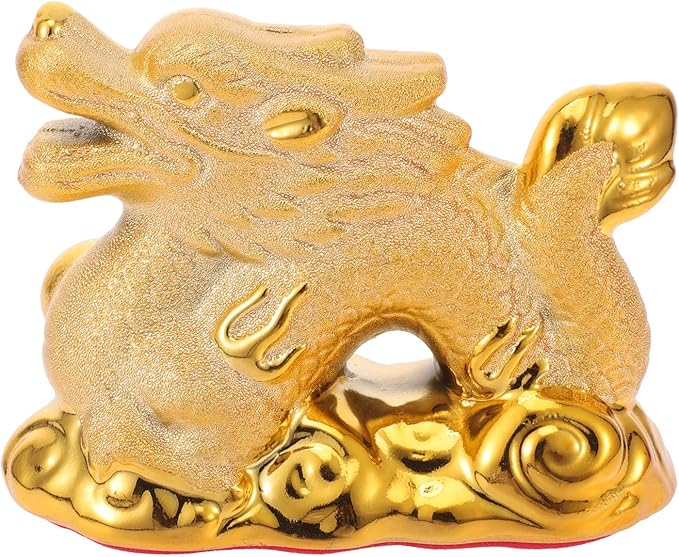 Dragon Figurine Sculpture Ceramic Dragon Decor Cartoon Tabletop Ornament for Home Decoration Collectible