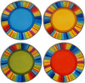 Sierra 8.75-Inch Salad and Dessert Plates, Set of 4, Colorful Mexican-Style Ceramic – Perfect for Side Dishes, Appetizers, or Casual Entertaining
