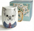 Large 24oz Ceramic Coffee Mug with Gold-Trim Handle, Oversized Porcelain Mug for Coffee, Tea & Hot Chocolate, Hand-Painted Artisan Style, Lead-Free, Gift-Ready Box, Hand Wash Only, Not Microwave Safe