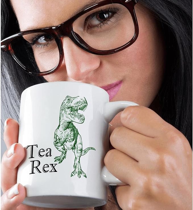 3dRose mug_193320_1 Tea Rex Ceramic Mug, 11-Ounce