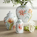 Sensei Red and White 3-Piece Ceramic Vase and Jar Set - Dahlia Studios