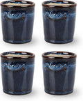 Votive Candle Holder for Home and Kitchen Décor- Ceramic Candle Holder Set of 4 - Navy