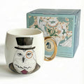 19oz Ceramic Coffee Mug with Gold-Trim Handle, Porcelain Mug for Coffee, Tea & Hot Chocolate, Hand-Painted Artisan Style, Lead-Free, Gift-Ready Box, Not Microwave Safe