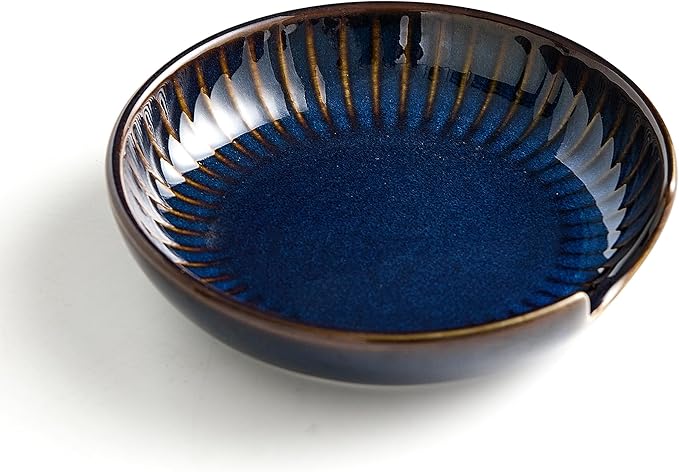 Kochlöffel-Ablage aus Keramik, 13 cm – Hitzebeständiger Halter für Löffel, Pfannenwender & Kochutensilien – Verhindert Spritzer auf Herd & Arbeitsplatte – Spülmaschinengeeignet (Vintage Blau)