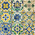 DYARI Set of 9 Decorative Ceramic Tiles – Hand Painted Indoor & Outdoor – Artisan Top Kitchen – Mediterranean Decorative 4x4 / One Tile Durable Colorful (Mediterranean, 45 Tiles (5 Sq Ft))