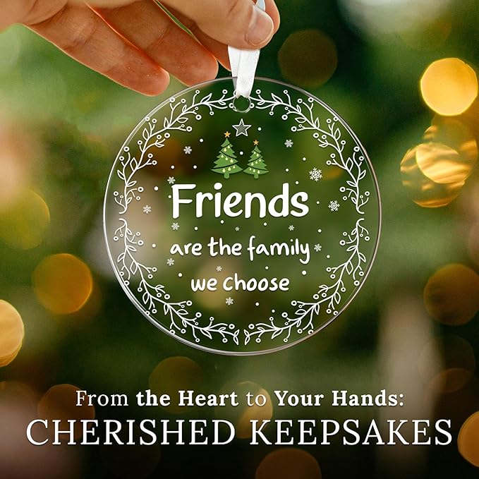 HEXMOZ Best Friend Ornaments for Women - Friends Christmas Ornaments Gifts - Friendship Gifts for Friend Female, BFFs, Besties, Soul Sisters, Friends Group Keepsake Christmas Tree Decoration