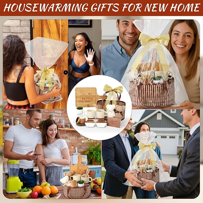 House Warming Gifts New Home - Housewarming Gift Baskets for Couples Women Men New Apartment Home Buyers Presents Closing Gifts Set Ideas