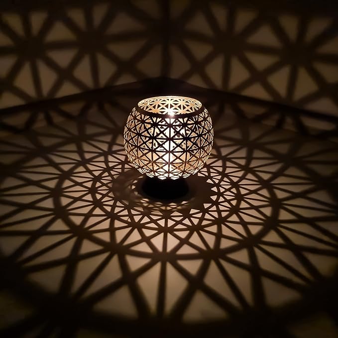 OShadow Candle Holder (shadow caster UNIQUE Patterns)- moroccan candle holders for centerpiece table decorations & candelabra - lantern candle sticks holder - taper candle holder DECORATIVE gold decor