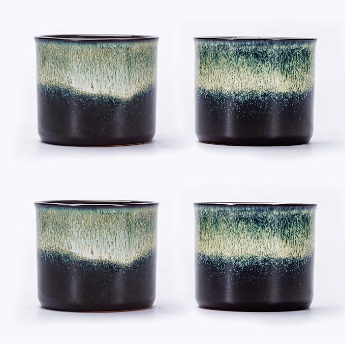 Espresso Cups Set of 2, Ceramic Espresso Cups, Expresso Shots Cups, 2.5oz Tea Cups, Demitasse Cups (4, full magic)