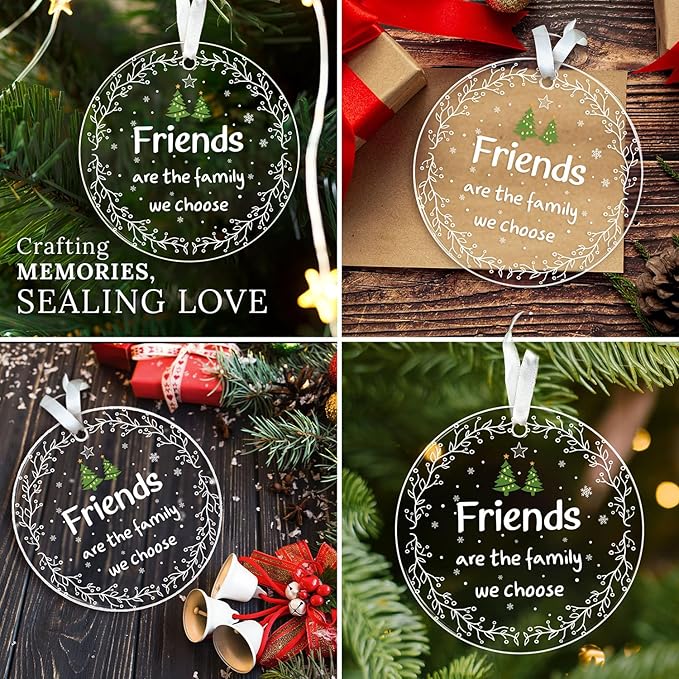 HEXMOZ Best Friend Ornaments for Women - Friends Christmas Ornaments Gifts - Friendship Gifts for Friend Female, BFFs, Besties, Soul Sisters, Friends Group Keepsake Christmas Tree Decoration