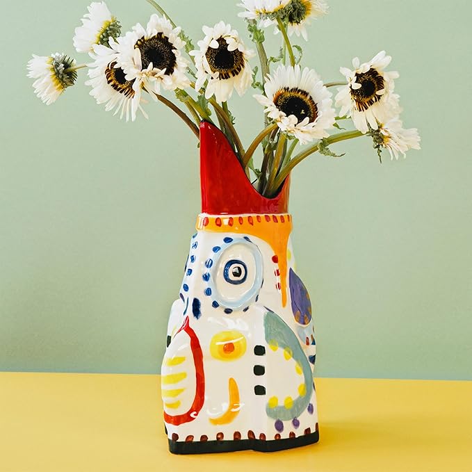 Serax Flower Vase | Sicily by Ottolenghi | Colorful Fish Stoneware Home Decor Living Room for Coffee Table, Kitchen Decorations | Modern Entryway Table Decor | Unique Centerpiece Vases