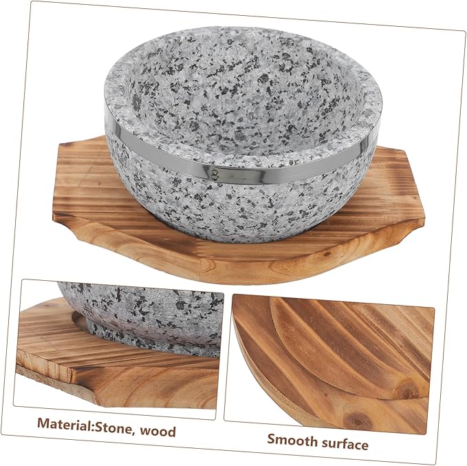 Korean Stone Pot Stone Bowl Bibimbap Supply Kitchen Food Bowl Daily Use Bibimbap Reusable Serving Korean