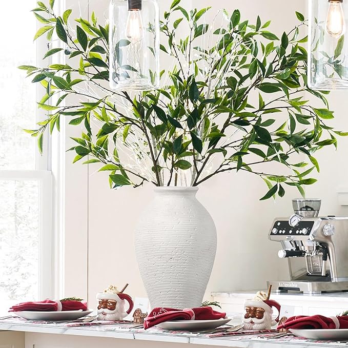 Ceramic Flower Vase Home Decor - 9 Inch Vintage Ceramic Vase Large Vases for Decor Living Room Large Ceramic Vase for Dining Room Bathroom Indoor and Outdoor Decoration