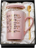 Best Friend Birthday Gifts for Women, Friendship Gifts for Women, Unique Birthday Valentines Day Gift Ideas for Her, Friends Female, Besties, BFF Ceramic Marble Coffee Mug Gift Box Printed Gold 14 oz