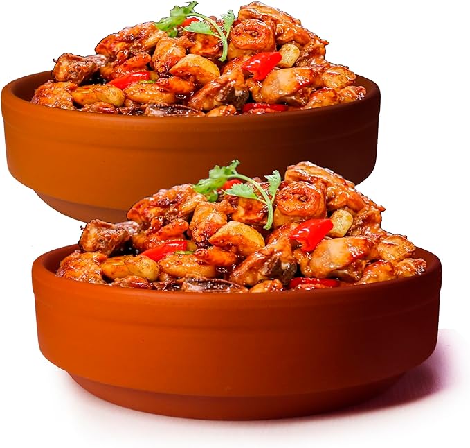 Qianshaguo Bowl zisha Clay Stone for Cooking Dolsot Bibimbap Soup Exclusive Range Unglazed Earthen (Yixing set of 2 bowls)