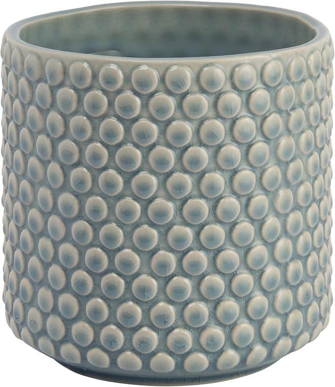 Bloomingville Sky Blue & Cream Stoneware Pot with Crackle Finish
