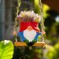 Swing Garden Gnome Hanging Planters for Indoor Plants, Cute Small Succulent Pots with Drainage Hole, Resin Plant Hangers Outdoor, Hanging Plant Holder for String Of Pearls, Gift Ideas for Mother