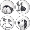 Bico Doodle Pawtrait Salad Plates Set of 4, 8.75 Inch Ceramic Dessert Plates for Salad, Appetizer, Side Dishes, Microwave and Dishwasher Safe, Gift for Housewarming and Thanksgiving