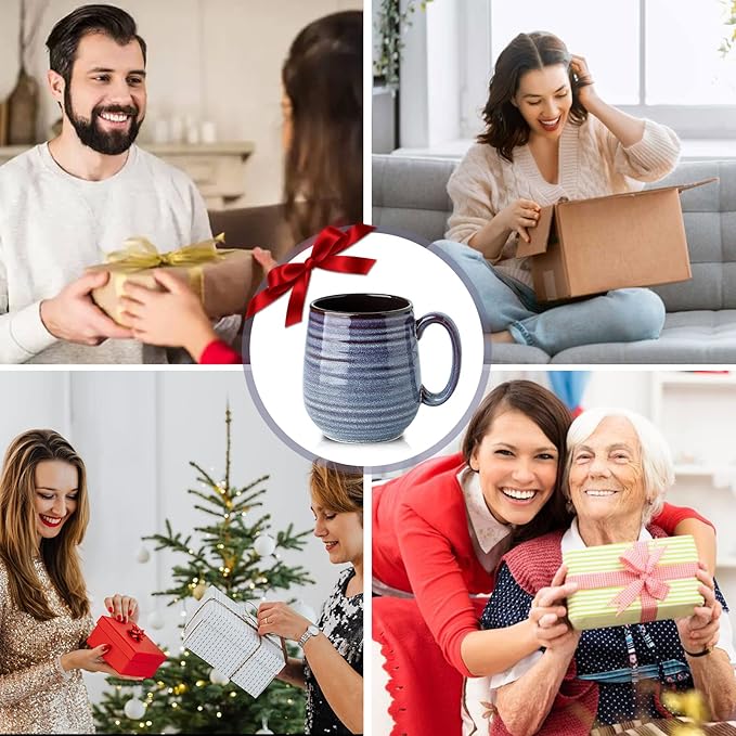 HASENSE Large Coffee Mug for Women Mom, 20 oz Ceramic Coffee Cups for Kitchen, Big Coffee Mug for Latte Coffee Tea Soup, Perfect for Gifts, Dishwasher and Microwave Safe, 1 PCS (Purple)