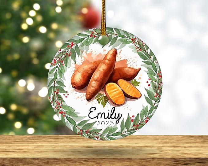 Sweet Potato Christmas Ornament, Personalized Sweet Potato Ornament, Sweet Potato Gift, Sweet Potato Christmas Tree Decor, Xmas Gift