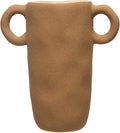Bloomingville Rustic Stoneware Planter with Handles and a Reactive Glaze Finish Vase, Terracotta