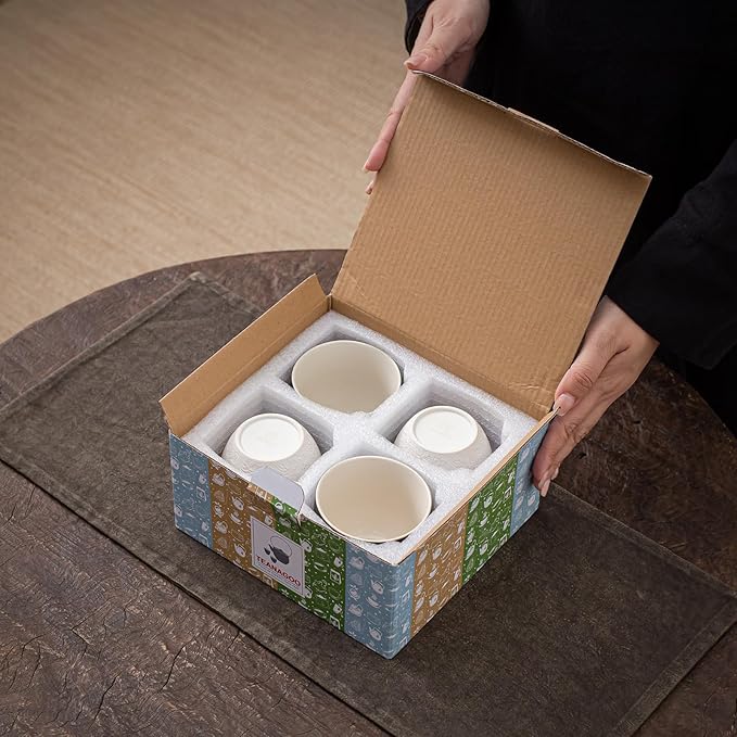 TEANAGOO Japanese Tea Cups, Chinese Tea Cup, 7.2Oz / 205 Ml, Japanese Tea Cup for Adults, Chinese Tea Cups no Handles, Japanese Cups, Asian Tea Cups Matcha Cup, Gradient Navy Black, 4 Pcs/Box, H24