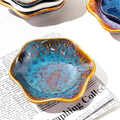 Vintage-Inspired Ceramic Jewelry Dish – Handcrafted Floral Trinket Trays in Luxe Glazed Porcelain | Antique-Style Ring Holders for Vanity & Dresser Décor (1, Kiln transformed lotus, peacock green)
