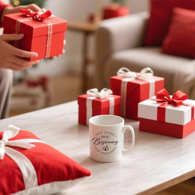 New Home Beginnings Memories Mug, House Warming Gifts New Home Ceramic Coffee Cup, Housewarming Gifts for Women Men, Homeowner Hostess Gift Coffee Tea Mugs 11 oz