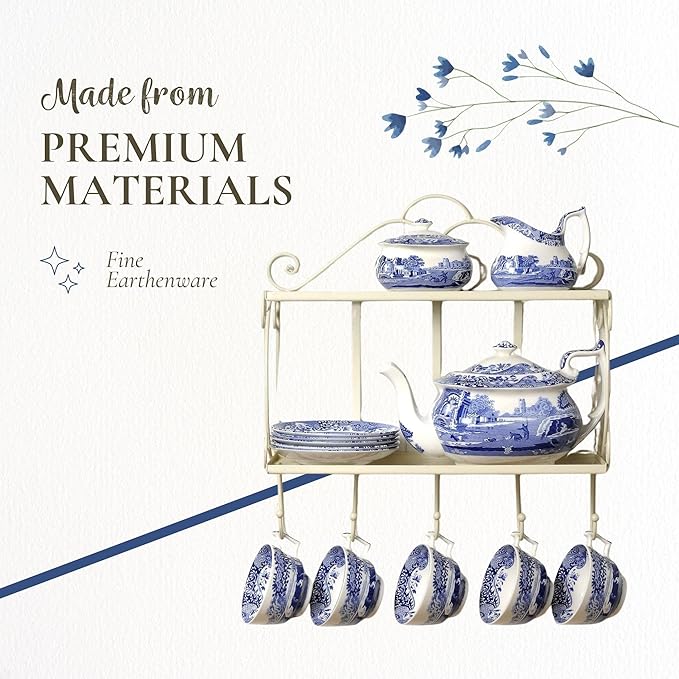 Spode 1389542 Blue Italian Spice Jar, Set of 6