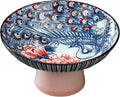 Vintage Blue and White Porcelain Tea Pastry Tray - Footed Fruit Platter, Ceramic Serving Tray, Snack Dessert Nut Bowls, Asian Style Small Plates, Japanese Chinese Phoenix Design