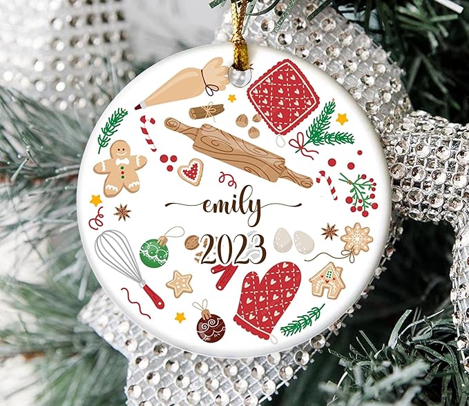 Custom Baker Christmas Ornament – Baking Mom Keepsake Holiday Decoration