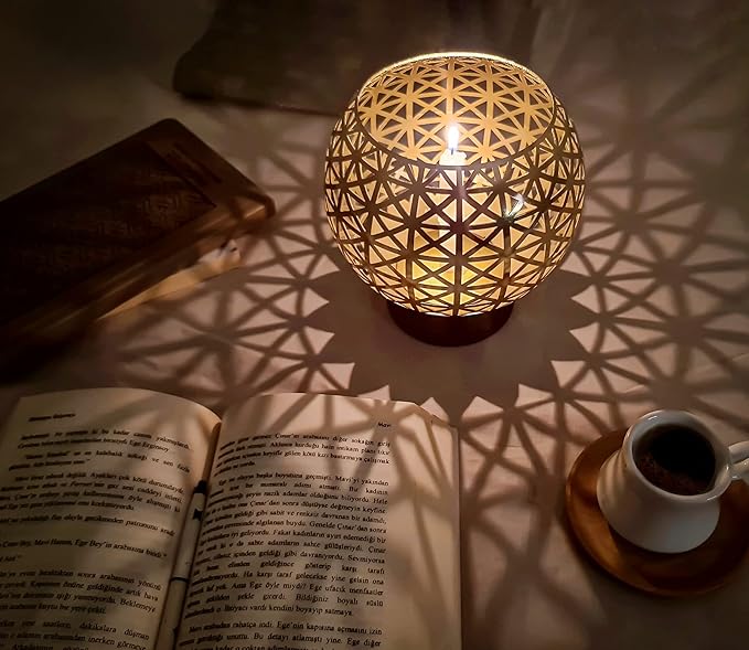 OShadow Candle Holder (shadow caster UNIQUE Patterns)- moroccan candle holders for centerpiece table decorations & candelabra - lantern candle sticks holder - taper candle holder DECORATIVE gold decor