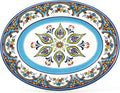 Euro Ceramica Zanzibar Collection 18-Inch Large Oval Platter | Serving Tray | Turkey Platter | Holiday Center Piece , Multicolor