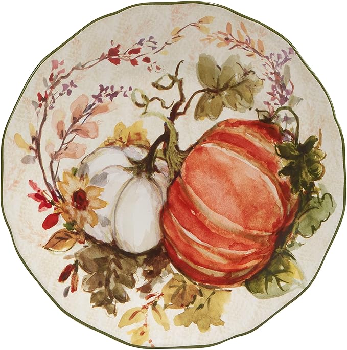 Certified International Harvest Morning Salad/Dessert Plates, Multicolor, Medium, Set of 4
