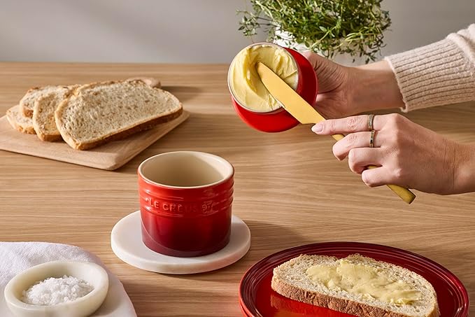 Le Creuset Stoneware Butter Crock, 6 oz., Cerise