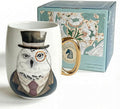 Large 24oz Ceramic Coffee Mug with Gold-Trim Handle, Oversized Porcelain Mug for Coffee, Tea & Hot Chocolate, Hand-Painted Artisan Style, Lead-Free, Gift-Ready Box, Hand Wash Only, Not Microwave Safe