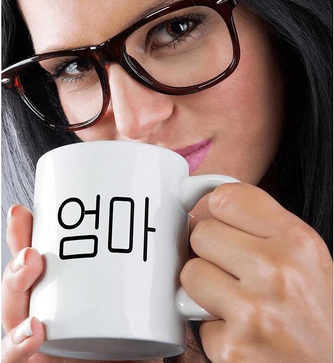 3dRose mug_193661_1 Oma Word for Mom in Korean Script Mother in Different Languages Ceramic Mug, 11-Ounce