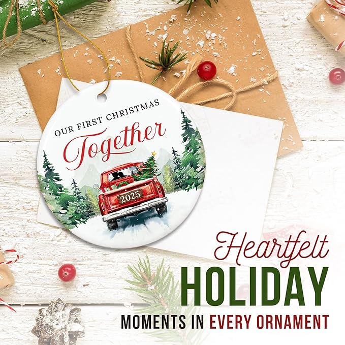ZAGKOO Christmas Couples Gifts - First Christmas Together Ornament 2025 for Him Her, Boyfriend Girlfriend, Married Couple - First Xmas Ornament - Better Together Unique Wedding Gift Ideas